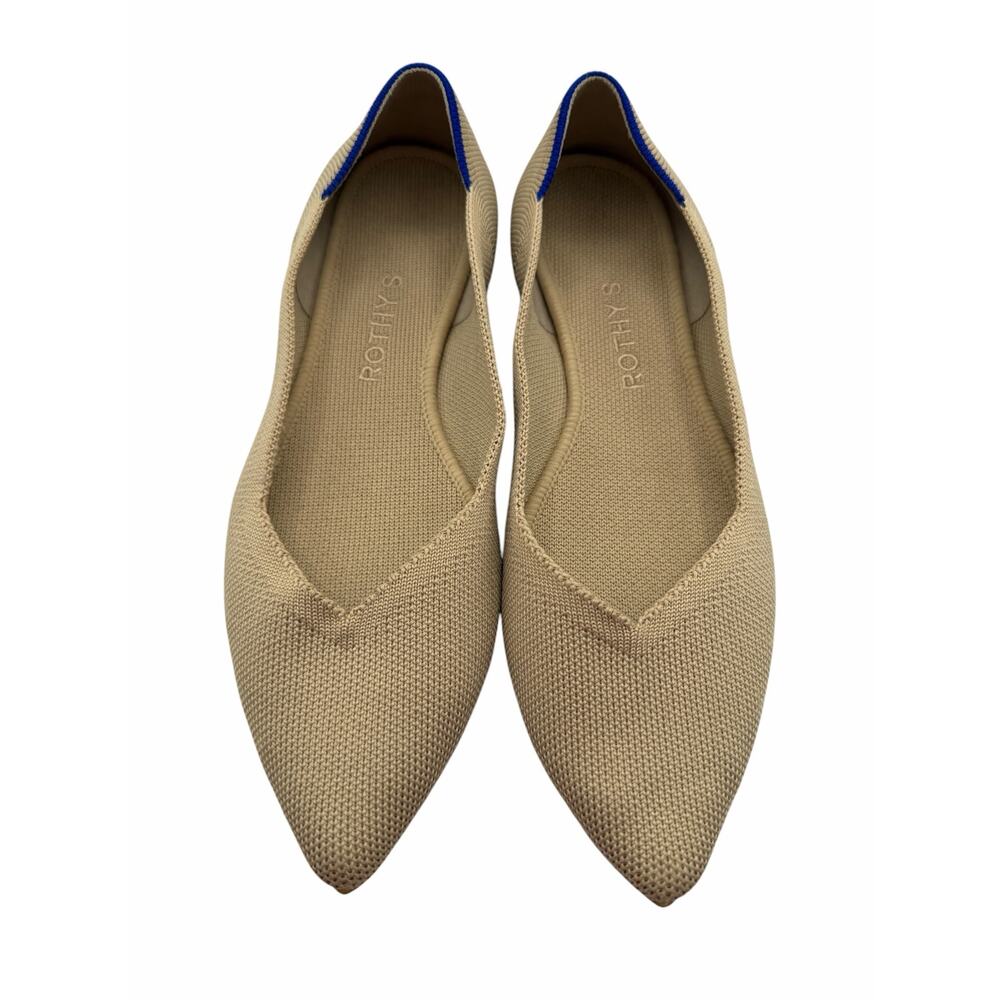 Rothy’s The Point Tan Beige Ecru Ballet Flats 8.5 Slipper Comfort Washable Luxe - Picture 11 of 11